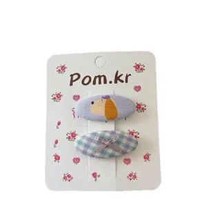 Lot de barrettes à cheveux avec motif chien dessin animé et petit nœud rose et violet