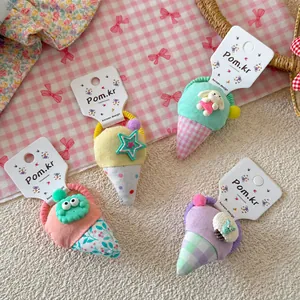 Kinderen Leuke Ijsje Stof Haarelastiekjes Macaron Kleur Cartoon Dieren Paardenstaart Houders Koreaanse Stijl Zoete Stof Haaraccessoires Voor Meisjes