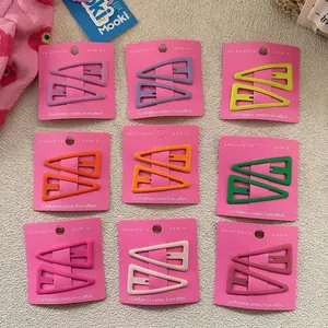 Lot de 9 barrettes BB triangulaires mates aux couleurs acidulées pour femmes