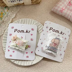 Lot de barrettes à cheveux en tissu lapin et chien dessin animé avec dentelle