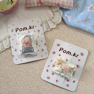 Barrettes à cheveux en tissu motif lapin et chiot style coréen pour petites filles