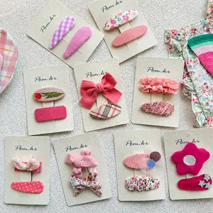 Douces Barrettes à Cheveux en Tissu Nœud Floral Style Coréen Faites à la Main pour Filles Enfants Accessoires Cheveux