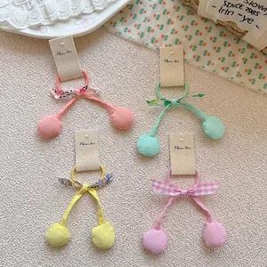 Ensemble d'élastiques à cheveux cerise style coréen avec nœuds fleuris pour filles