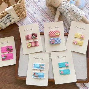 Lot de barrettes à cheveux à carreaux motif souris pour fillettes accessoires mignons