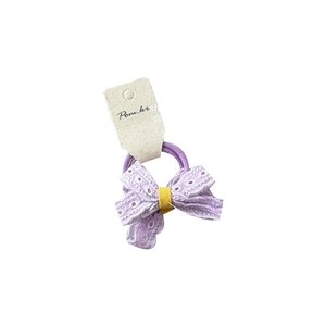 Süße lila Haarklammer mit Schleife aus Spitze und elegantem hohlem Blumenmuster für Mädchen