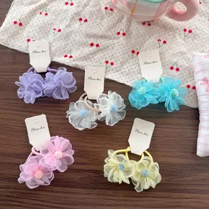 Élastiques à Cheveux Fleur d'Hortensia en Maille Douce pour Filles Style Coréen Pastoral Floral Accessoires Cheveux