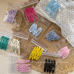 Cute Korean style candy color water-drop hair clip sets for girls in assorted patterns