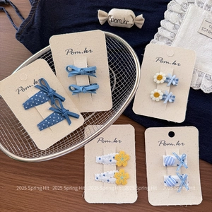 Handgefertigtes Set aus Jeans-Schleifen und Blumen-Haarspangen für Mädchen, 5 Stile