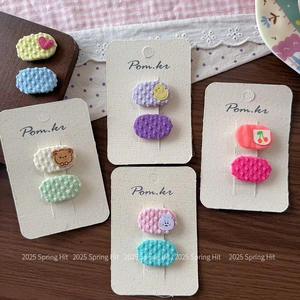 Lot de barrettes à cheveux brodées pour enfants style coréen avec jolies décorations en tissu
