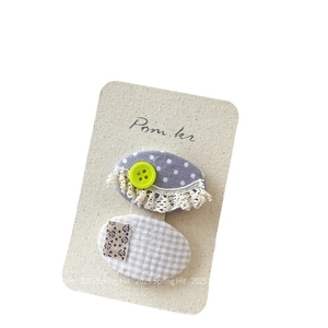 Set di graziose mollette per capelli stile coreano con pois, pizzo e quadretti