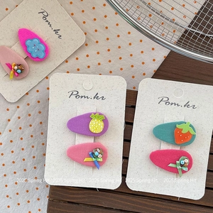 Süße Koreanische Stil Frucht Blumen Wolken Haarspangen Stoffbezogene BB Clips Für Mädchen Kinder Süßer Haarschmuck Set