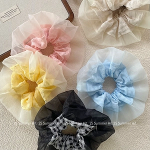 Set elastici per capelli in tulle pastello con strass, accessori donna eleganti