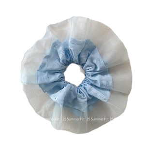 Elegante elastico per capelli in rete blu con paillettes lucide per acconciature moda