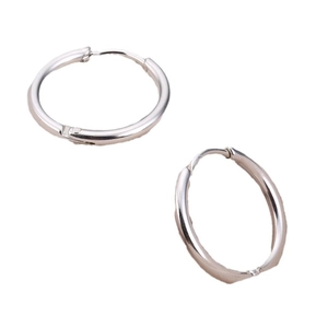 Unisex zilveren titanium stalen oorringen met minimalistisch gepolijst rond ontwerp