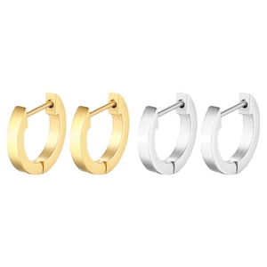 Minimalist Stainless Steel Huggie Hoop Earrings For Women Men Geometric Polished Small Circle Piercing Earrings Fashion Jewelry Gift