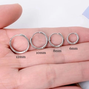 Boucles d'oreilles créoles en acier titane et acier inoxydable Géométrique Poli miroir Punk Bijoux pour hommes femmes unisexe