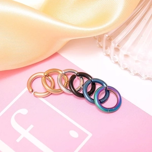 Set of 6 minimalist colorful stainless steel ear clips for non-pierced ears on silk