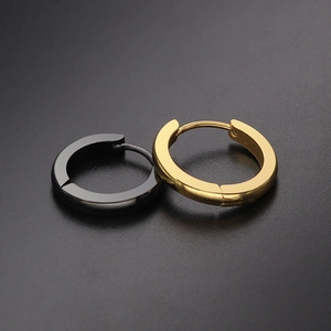 Orecchini a Cerchio in Acciaio al Titanio Minimalisti Lucidato Huggie Orecchini Geometrici Gioielli per Uomo Donna Unisex Regalo
