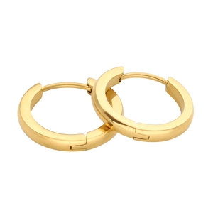 Orecchini a cerchio classici in acciaio inossidabile placcato oro 18K finitura opaca
