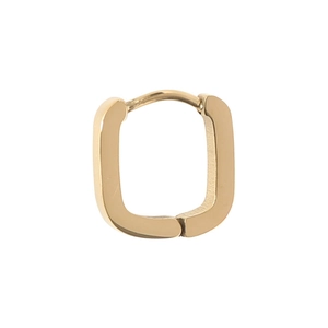 Polished gold U-shaped geometric stainless steel huggie earrings in minimalist style