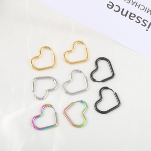 Edelstahl Herzform Creolen Für Damen Herren Minimalistisch Handpoliert Titanstahl Geometrischer Ohrschmuck Geschenk