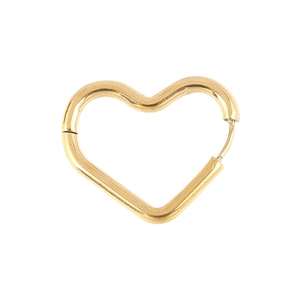 Minimalistischer herzförmiger goldener Creolen-Ohrring aus poliertem Edelstahl