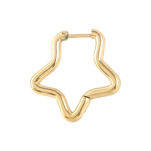 Polished gold pentagram star earrings in minimalist irregular geometric stainless steel