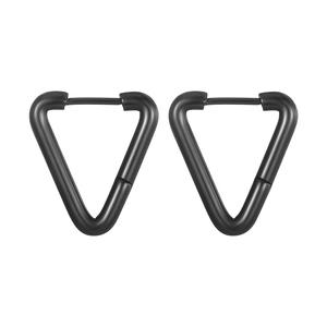 Minimalistische mattschwarze Edelstahl-Ohrringe im umgekehrten Dreieck-Geometrie-Design