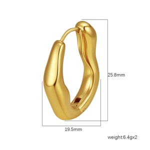 Elegant gold irregular earrings with mirror finish and minimalist organic curves