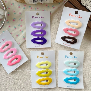 Sweet Korean Style Wave Shaped Resin Hair Clips For Girls Candy Color Bangs Side Clips Cute Fashion Hair Accessories