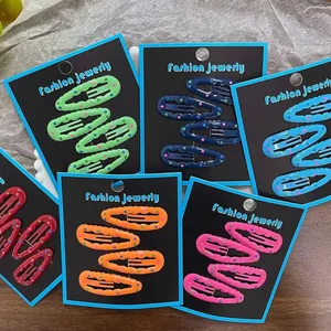 Colorful polka dot wave hair clips set for girls, sweet Korean style snap barrettes