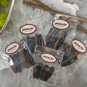 Morandi colors teardrop hair clips set in matte finish with stylish flat lay setup