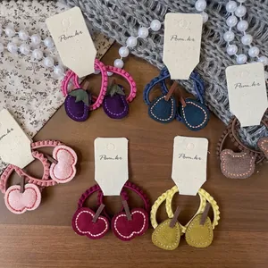 Élastiques à cheveux mignons pour enfants avec motifs de fruits tricotés et animaux