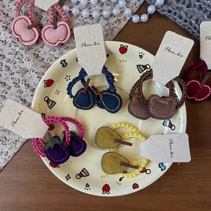 Lot d'élastiques à cheveux faits main motifs fruits pour filles style coréen mignon