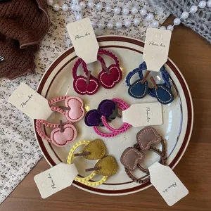 Élastiques à Cheveux en Tissu Fruits Animaux Mignons Style Coréen pour Enfants Femmes Fait à la Main en Feutre Souple Scrunchies Accessoires
