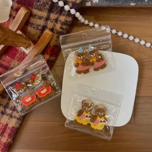 Simpatiche mollette per capelli a forma di orso ricamato per bambini in tre colori
