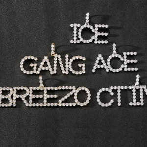 Collana con Ciondolo a Lettera Iniziale in Rame Hip Hop Zirconi Catena a Corda in Acciaio Inossidabile Gioielli Moda Uomo Donna