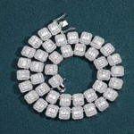 Hip Hop Ανδρικό Iced Out Αλυσίδα Cuban Link Κράμα Στρας Τετράγωνο Στρογγυλό Baguette Cut Κολιέ Βραχιόλι Κοσμήματα Μόδας