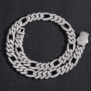 Collana a Maglia Cubana Iced Out Hip Hop da Uomo in Rame con Zirconia Intarsiata Oro Argento Placcato Gioielli Streetwear