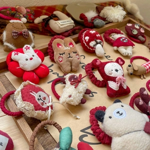 Chouchous mignons en peluche avec motifs d'animaux comme ours et lapin pour filles