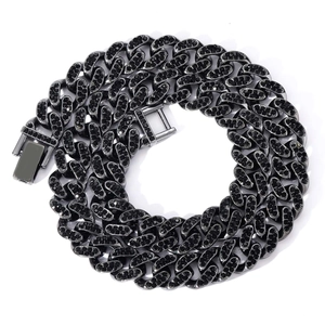 Collier Hip Hop en Alliage Strass Maillon Cubain pour Hommes Bijoux Iced Out Bling Accessoire de Mode Cadeau