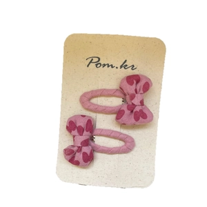 Lot de barrettes à cheveux roses avec nœud et motifs cœurs pour petites filles