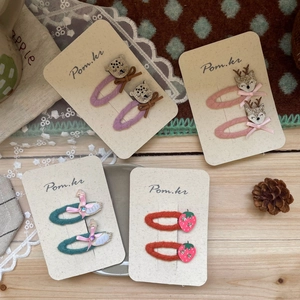 Barrettes à Cheveux Mignonnes Motif Animaux Fraise Cygne pour Filles Épingles à Cheveux Artisanales en Tissu avec Strass