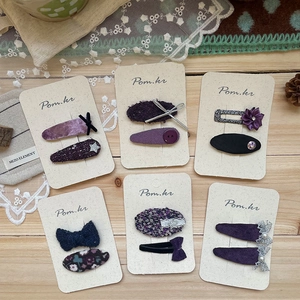 Lot de barrettes à cheveux pour filles avec nœuds violets paillettes et velours