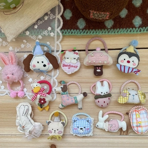 Lot de chouchous en tissu avec oursons mignons et figurines d'animaux en peluche pour filles