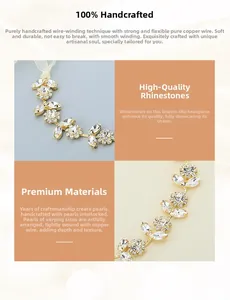 Détail du bandeau de mariée fait main avec strass, perles et rubans d'organza