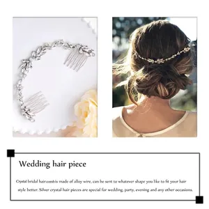 Peigne à Cheveux de Mariage Fait Main en Cristal Strass Élégant Coiffe de Mariée en Alliage Vigne pour Femmes Fête Bijoux