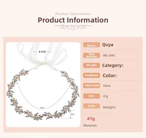 Detailed view of rhinestone leaf bridal belt dimensions and silver finish specifications