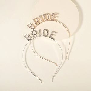 Rhinestone Bride Letter Headband Alloy Gold Silver Hair Hoop For Wedding Bridal Shower Bachelorette Party Decoration Jewelry