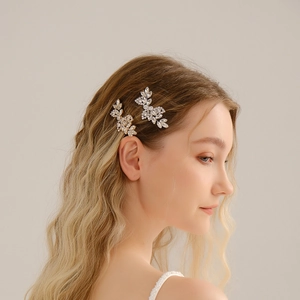 Pince à Cheveux Élégante en Strass pour Femme Barrette Branche de Cristal Scintillante pour Mariage Fête Quotidien